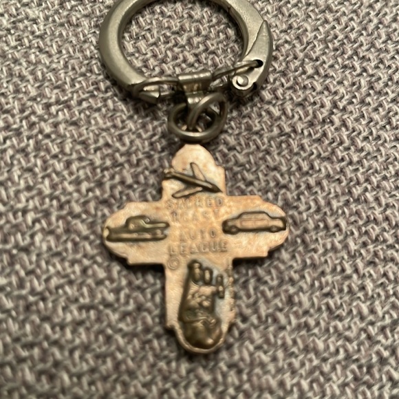 Religious Keychain Key Fob Sacred Heart Auto League Keychain From Italy - Picture 5 of 8
